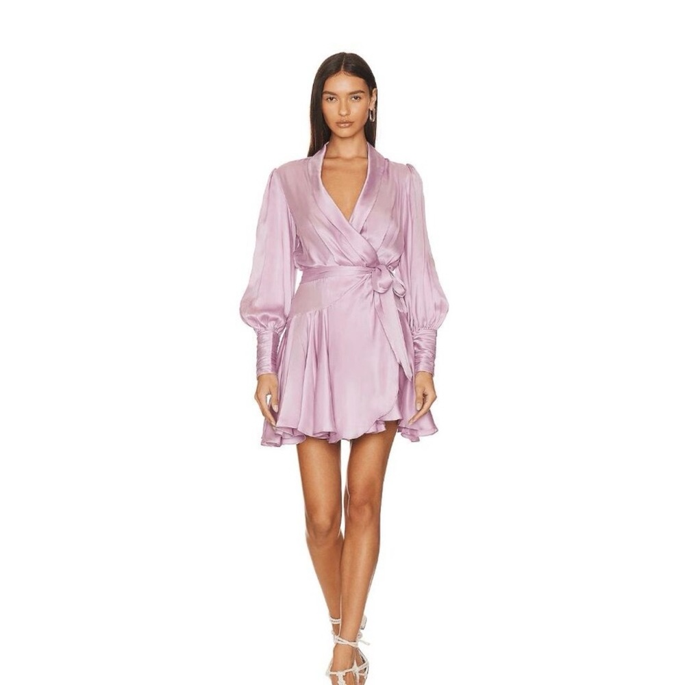 Zimmermann Lilac Mini Wrap Dress